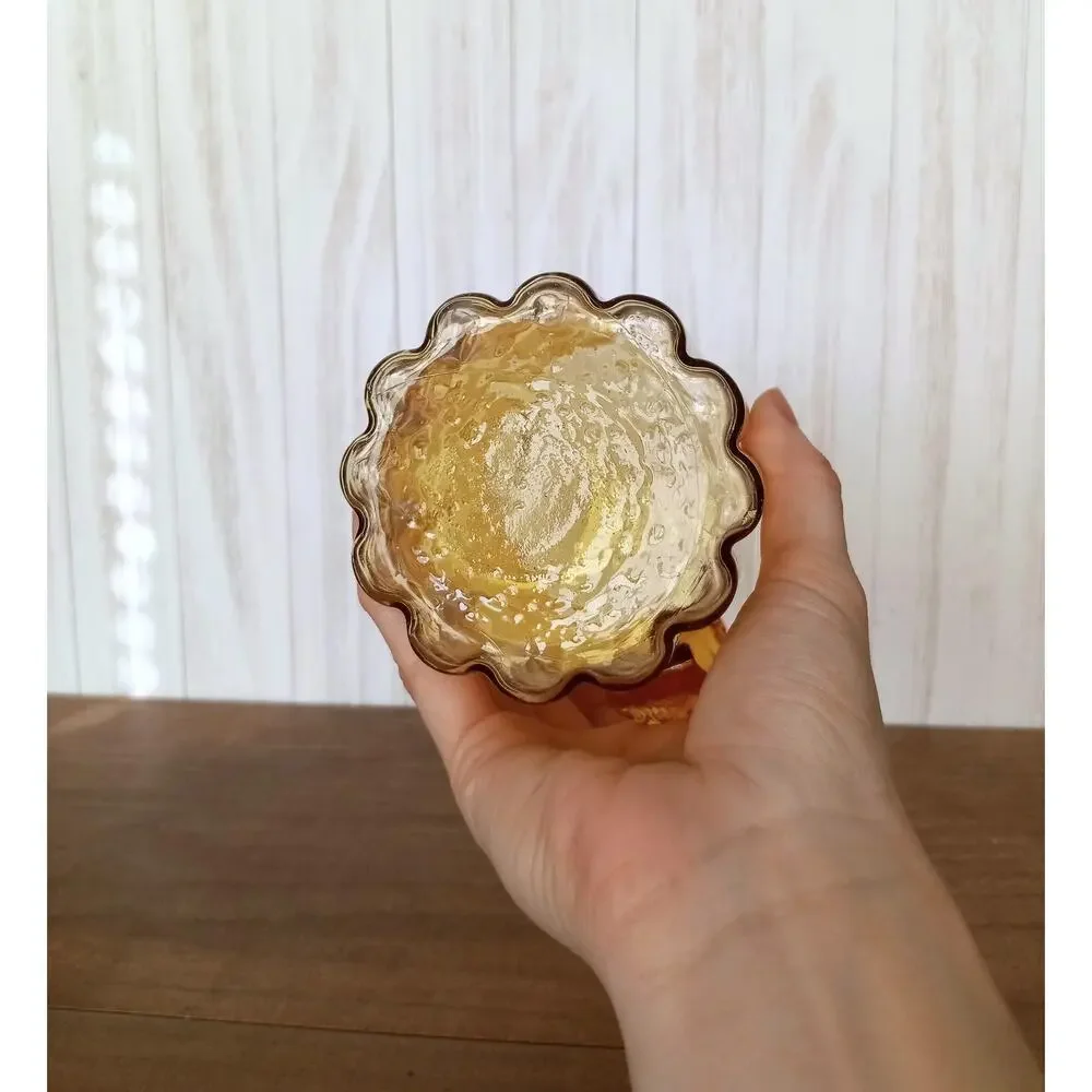 Vintage Amber Ribbed Glass Pitcher - Picture 4 of 8